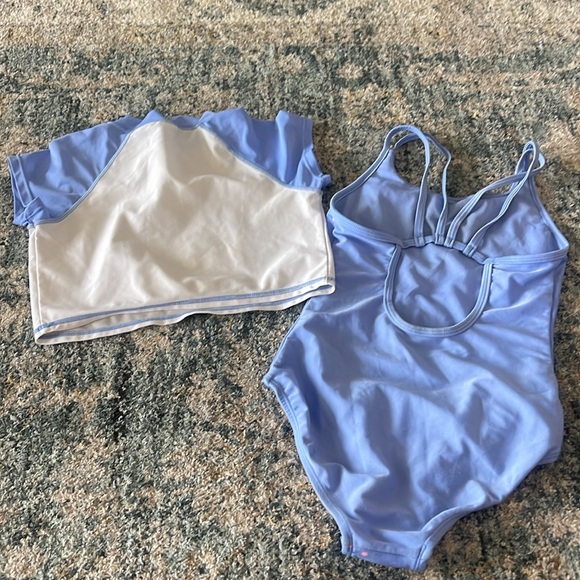 Cat & Jack Rashguard Set + Tropical Floral cutout Swimsuit + 2 Cover Ups (M 7/8) - Picture 3 of 7